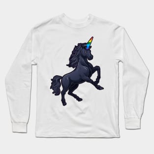 unicorn with a rainbow horn Long Sleeve T-Shirt